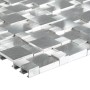 3D Mosaikfliese Aluminium Silver, 30x31,5cm, für Innenräume, hochwertige Wandverkleidung.
