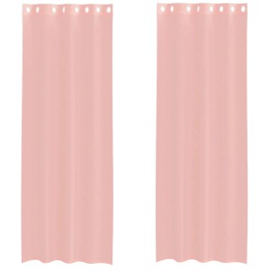vidaXL Voile Vorhänge mit Ösen 2 Stk Rosa 140x260 cm 4102099
