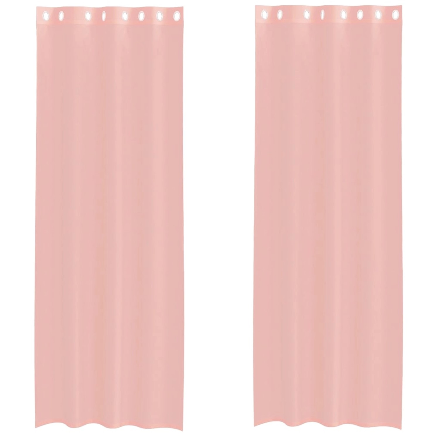 vidaXL Voile Vorhänge mit Ösen 2 Stk Rosa 140x260 cm 4102099 günstig online kaufen