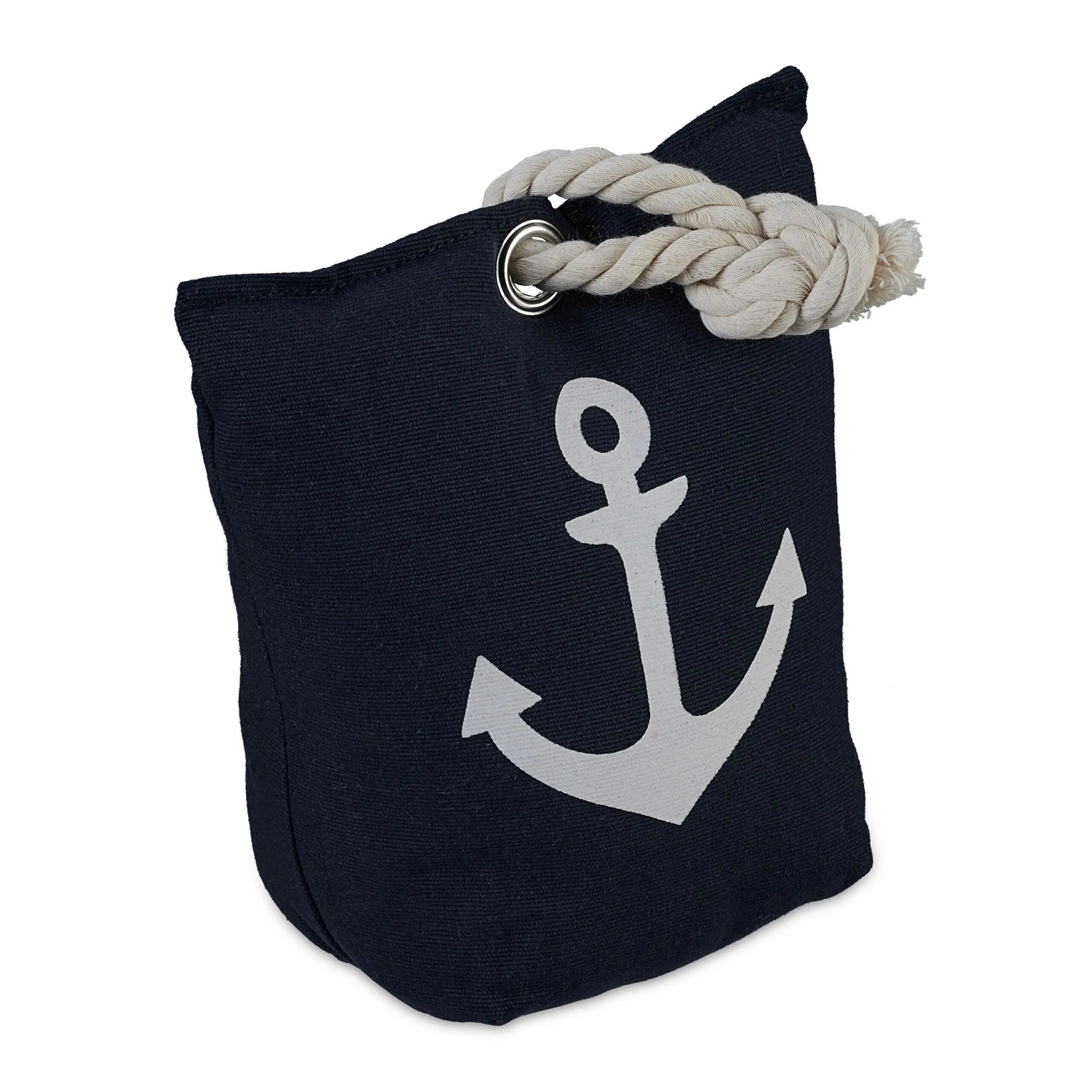 Relaxdays Türstopper Anker Polyester Dunkelblau Weiß Sandgefüllt 28 cm x 18 cm x 9 cm 1 kg