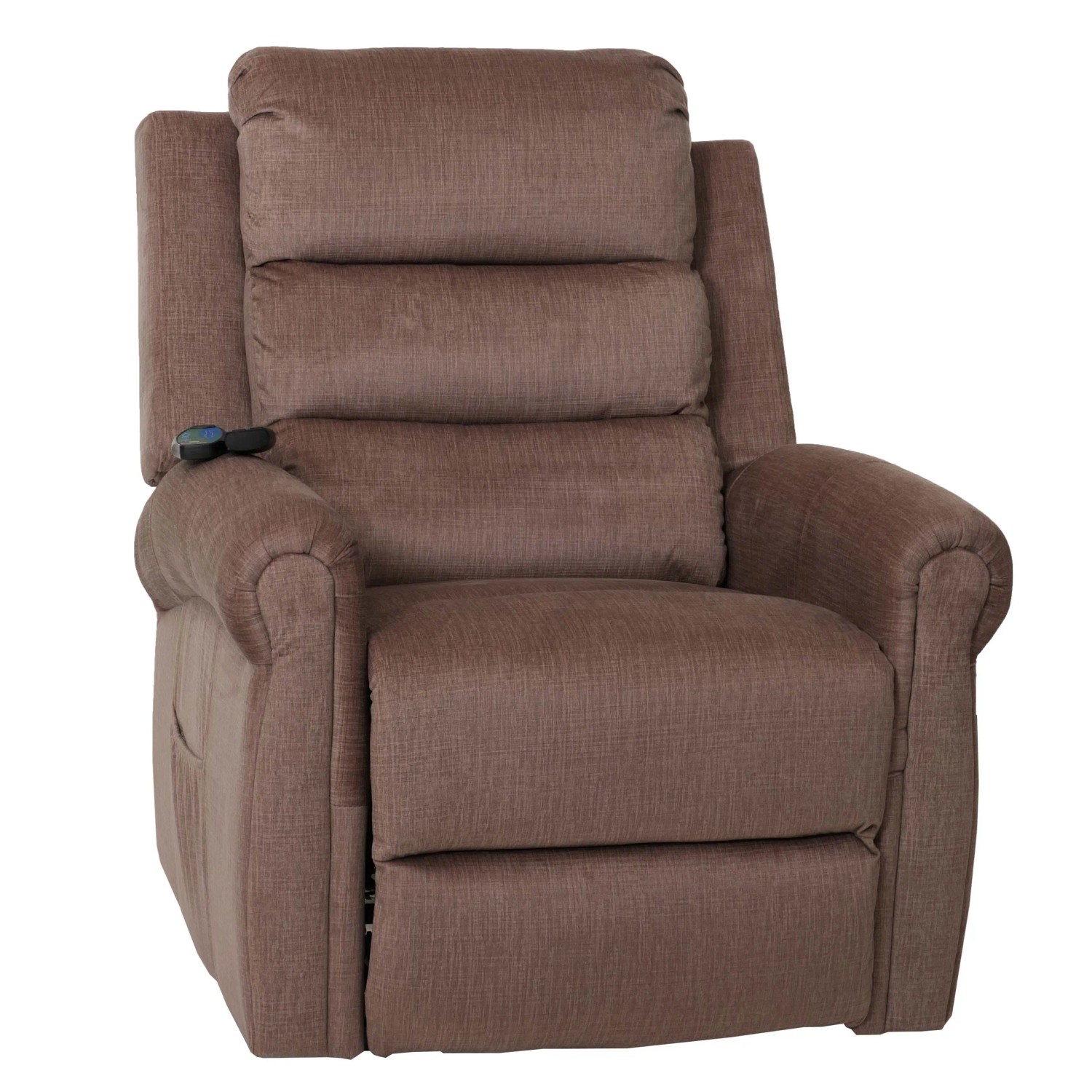MCW Fernsehsessel K63 Aufstehhilfe Massage Heizfunktion Stoff 220g/m² Braun