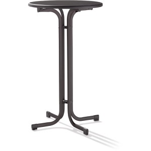 Anthrazitfarbener Sieger Klapptisch Stehtisch, rund, Ø 74 cm, ideal für Balkon und Garten.