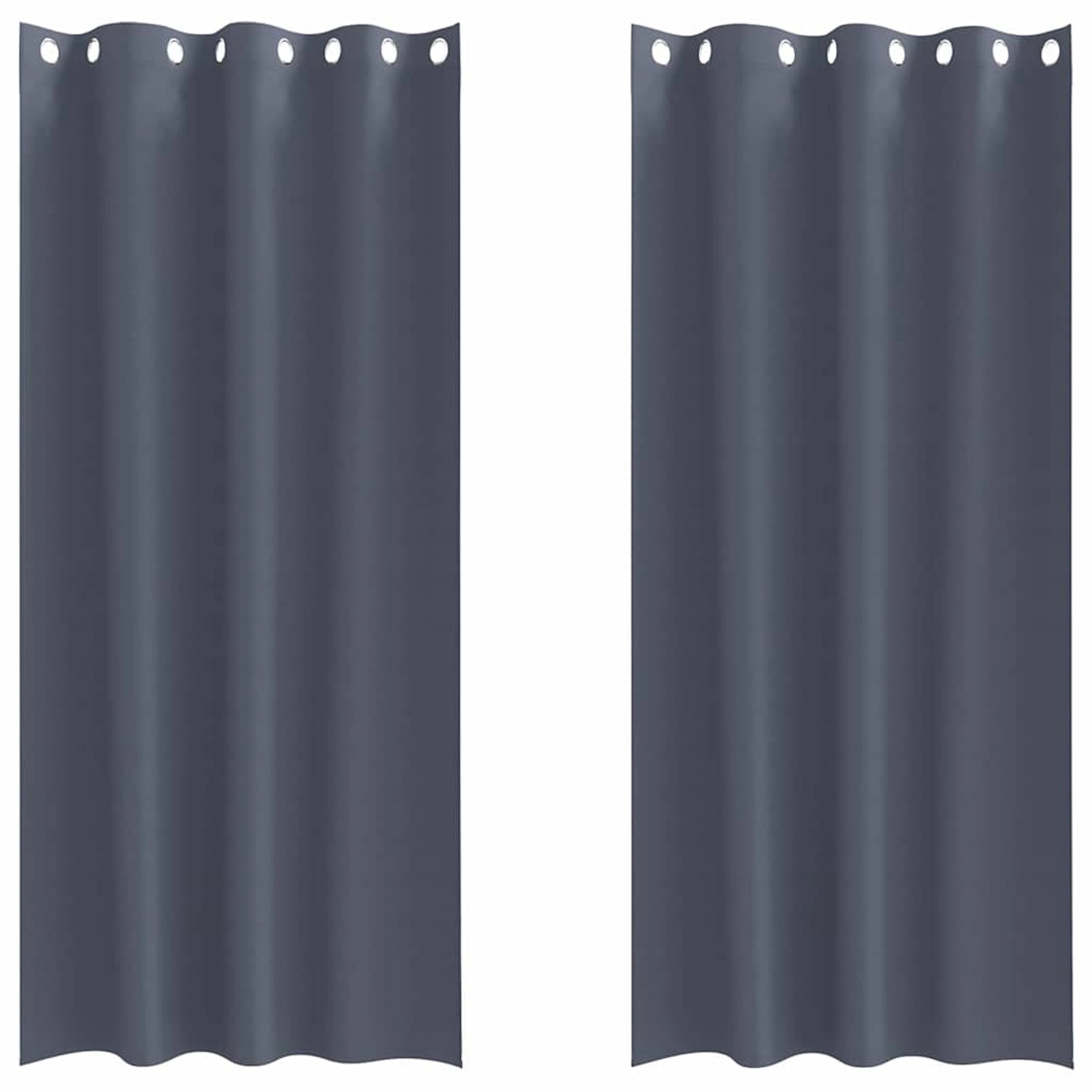vidaXL Verdunkelungs-Vorhänge mit Ringen Anthrazit Polyester 4107341 günstig online kaufen