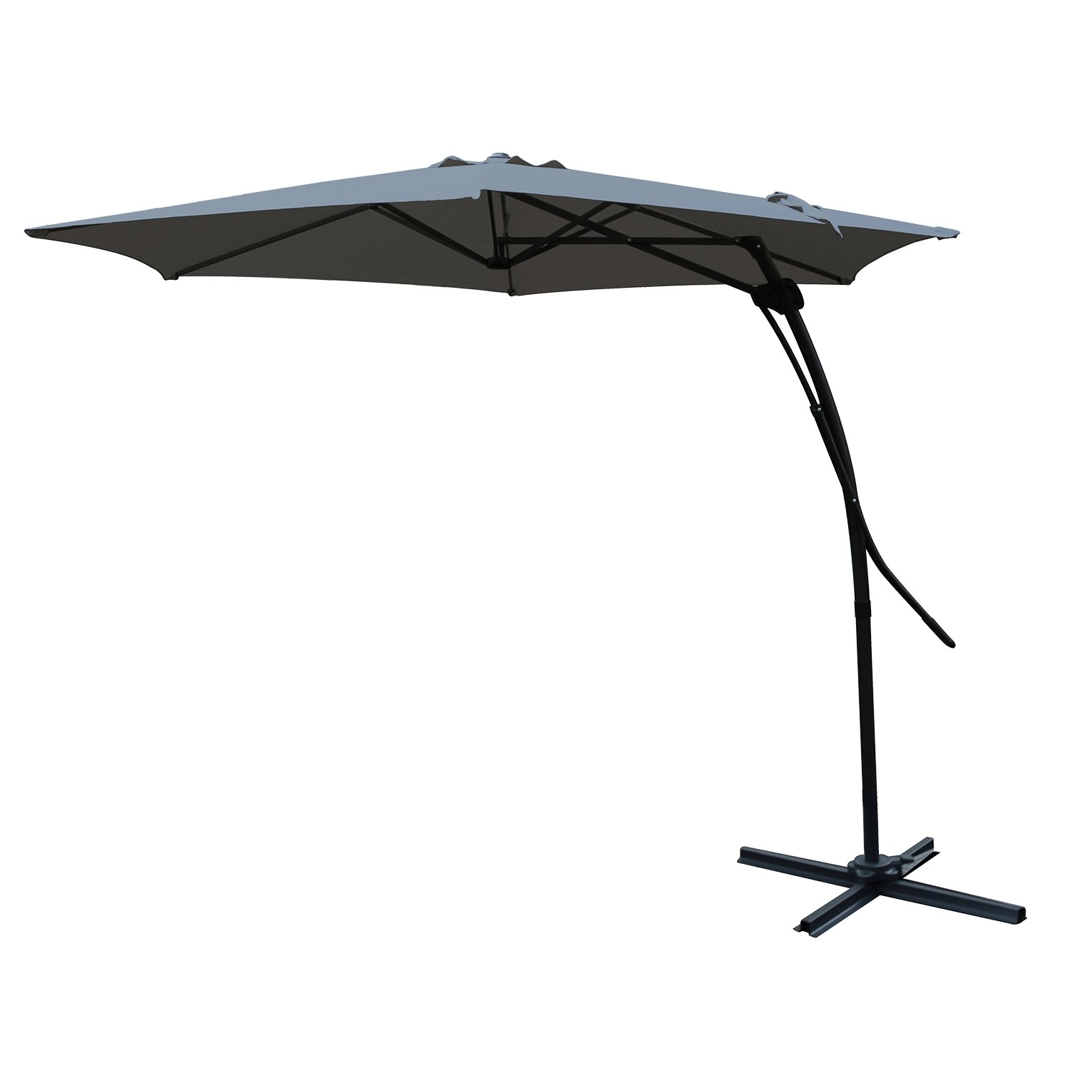MOJAWO XXL Easy Push Up Ampelschirm Gartenschirm Sonnenschirm Sonnenschutz Anthrazit Inklusive Kreuzfuss Durchmesser 3,5...