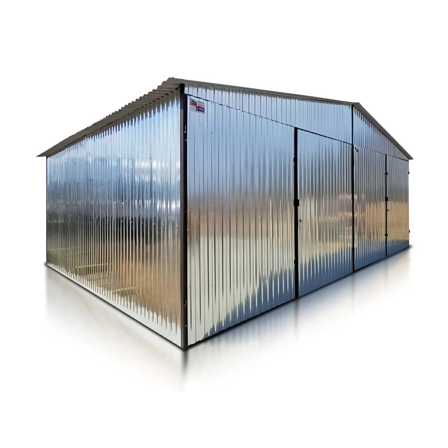Liderstal Gerätehaus Standard aus Blech 600 x 600 cm Metallgarage