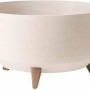 Beiges Siena Garden Pflanzgefäß Oslo, Ø 47 cm, mit Holzfaser-Optik und Füßen.