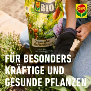 Compo Bio Gartendünger 5kg Sack, organisch für gesunde Pflanzen.