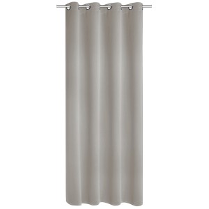 Blickdichter, grauer Ösenschal „Mia Stein“, 245x140 cm, für Fenstervorhänge.