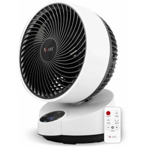 Weißer Vornado Tischventilator X4-Life Pinguin DX mit Fernbedienung.