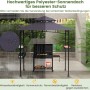 Costway Grillpavillon mit Doppeldach Seitenregalen Flaschenöffner Dunkelgrau_6