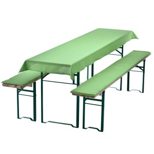 NYVI Bierbankauflagen Set, 3-teilig, grün: Tischdecke und 2 Bankauflagen für Bierzeltgarnituren.