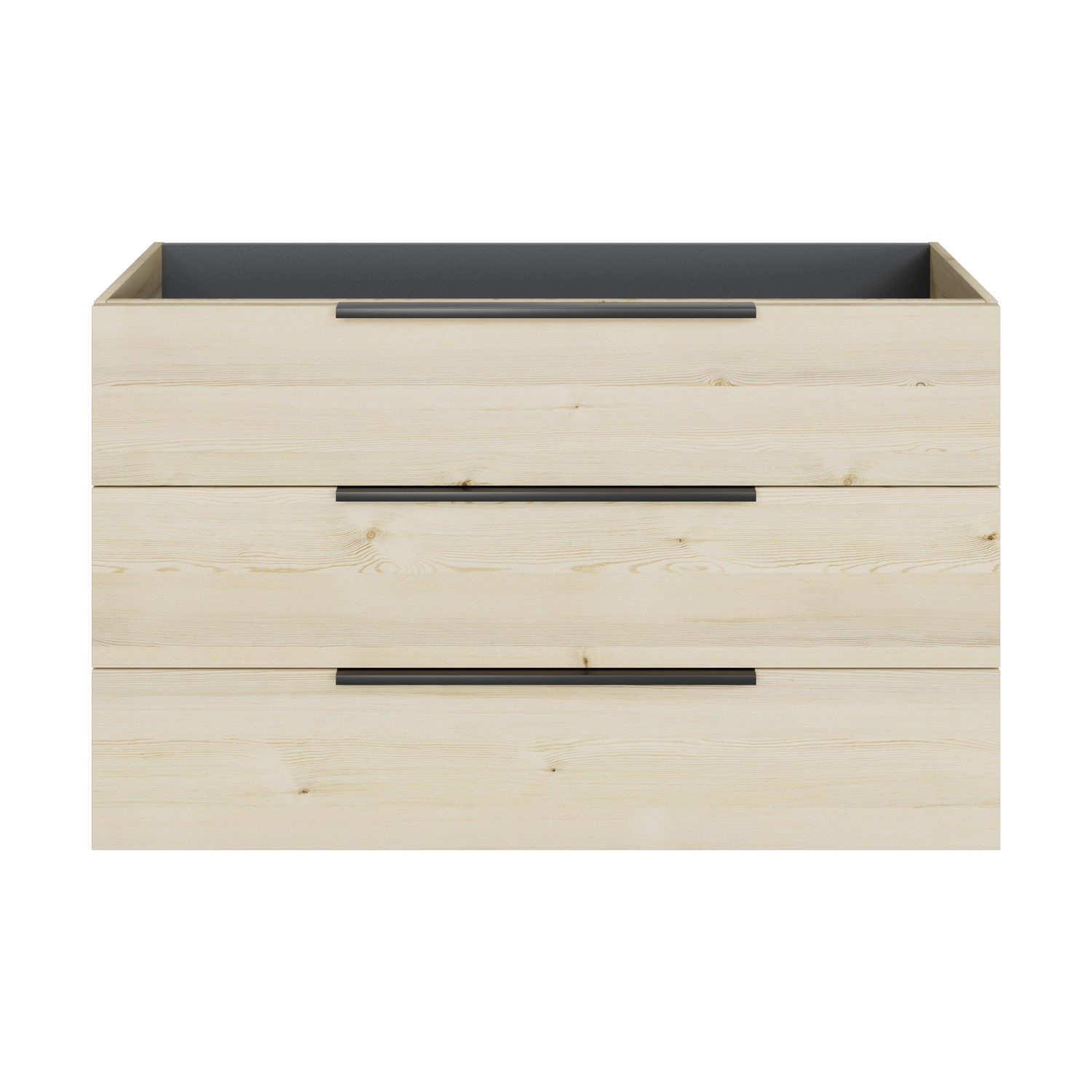 Pelipal Quantum Waschtischunterschrank, 120 cm, Polar Pinie quer mit 3 Auszügen.