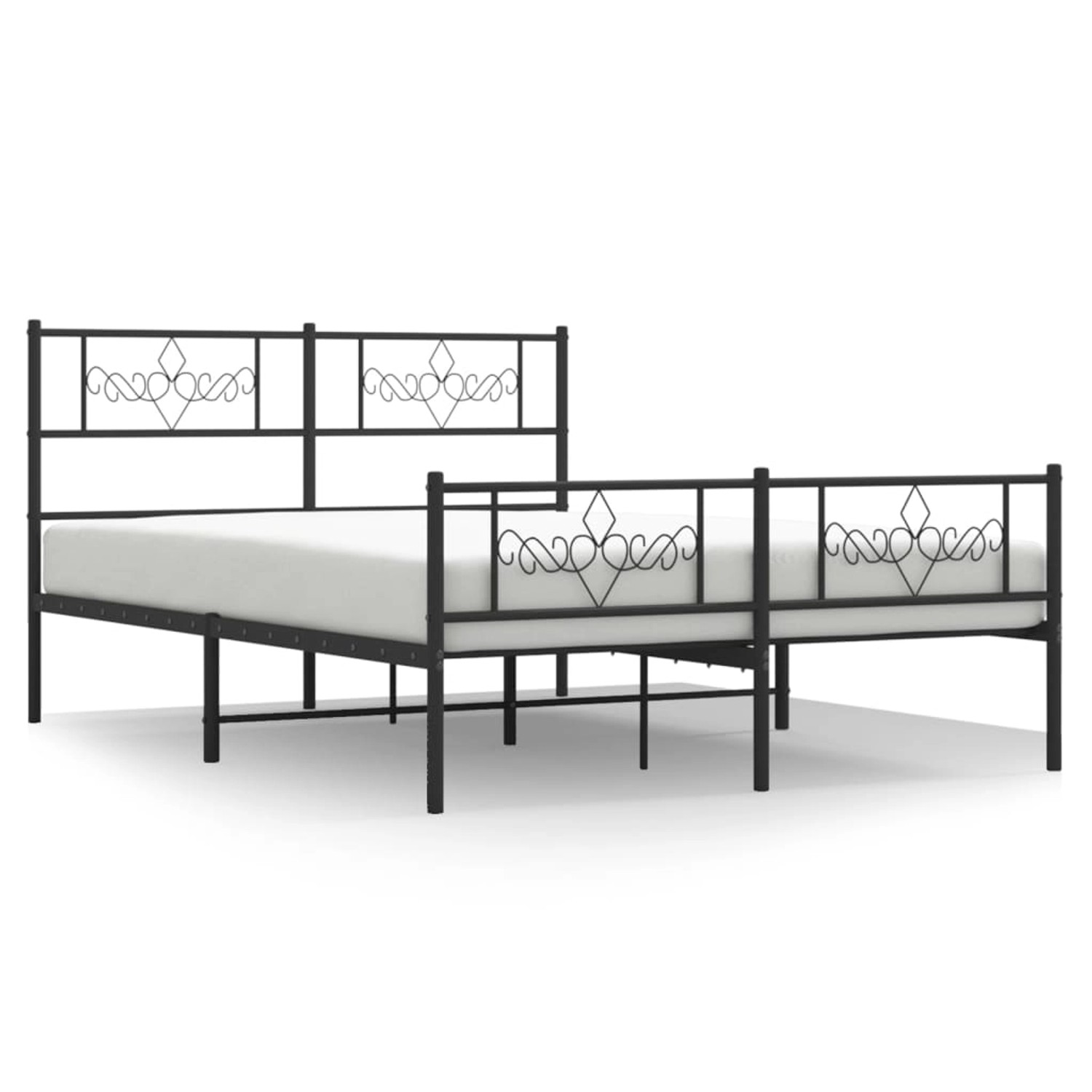 vidaXL Bettgestell mit Kopf- und Fußteil Metall Schwarz 120x190 cm Modell 8 günstig online kaufen