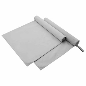 vidaXL Sporthandtücher 2 Stk Grau 180 x 90 cm Polyester und Polyamid 42011470