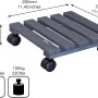 Anthrazitfarbener Pflanzenroller Nature von Wagner, 290x290 mm, mit 4 Rollen und 100 kg Tragkraft.