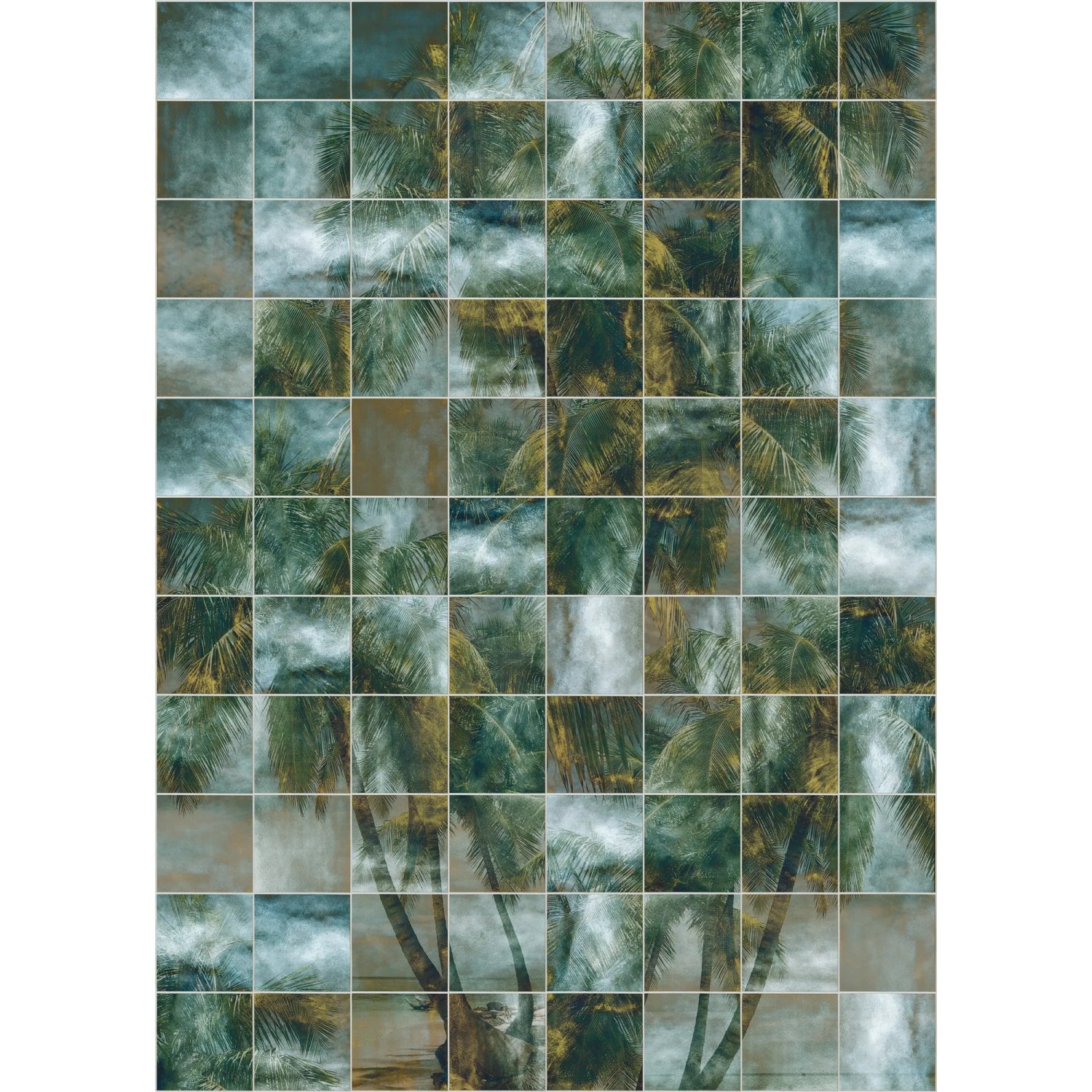 Komar Fototapete Vliestapete Palm Puzzle, glatt, bedruckt, gemustert, geometrisch, realistisch, 200 x 280 cm