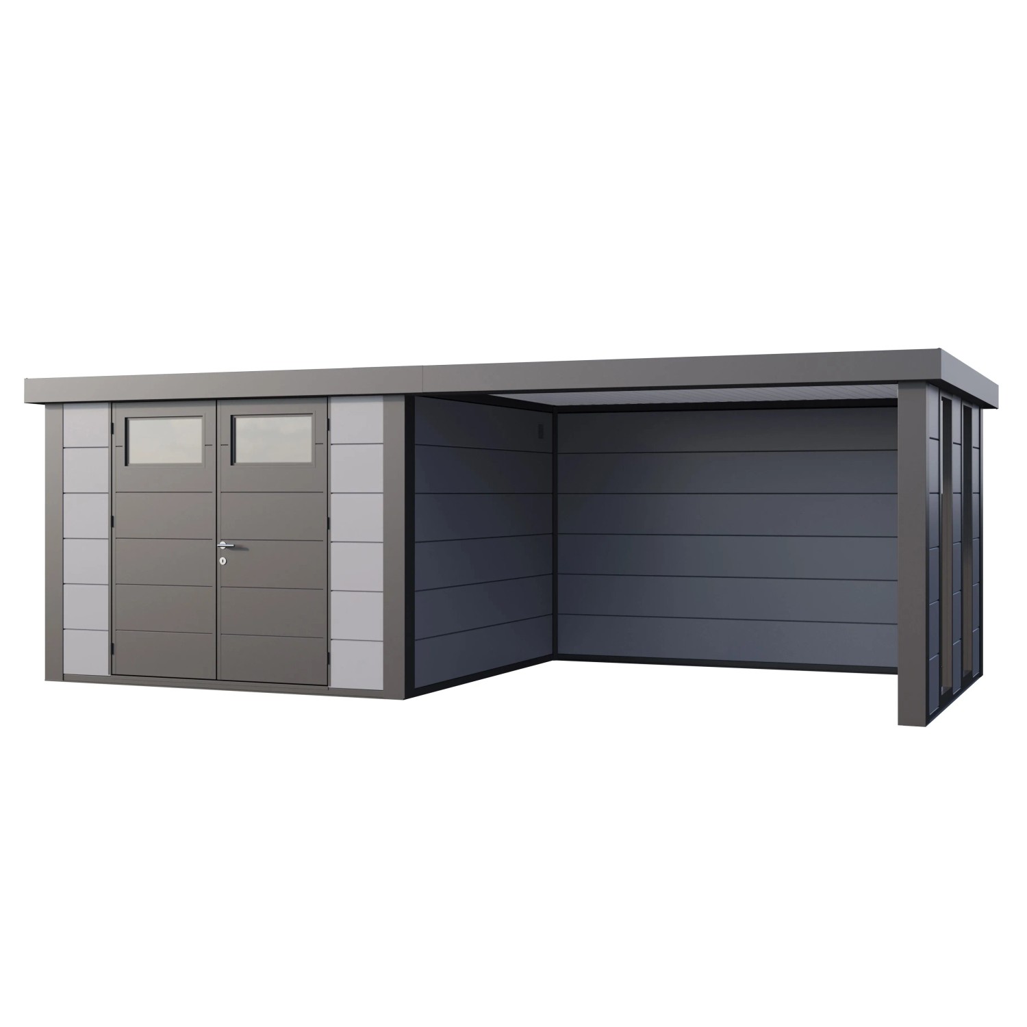 Gerätehaus Classico 3030 mit Lounge L Rechts m. Fenster 642 cm x 238 cm Hel günstig online kaufen