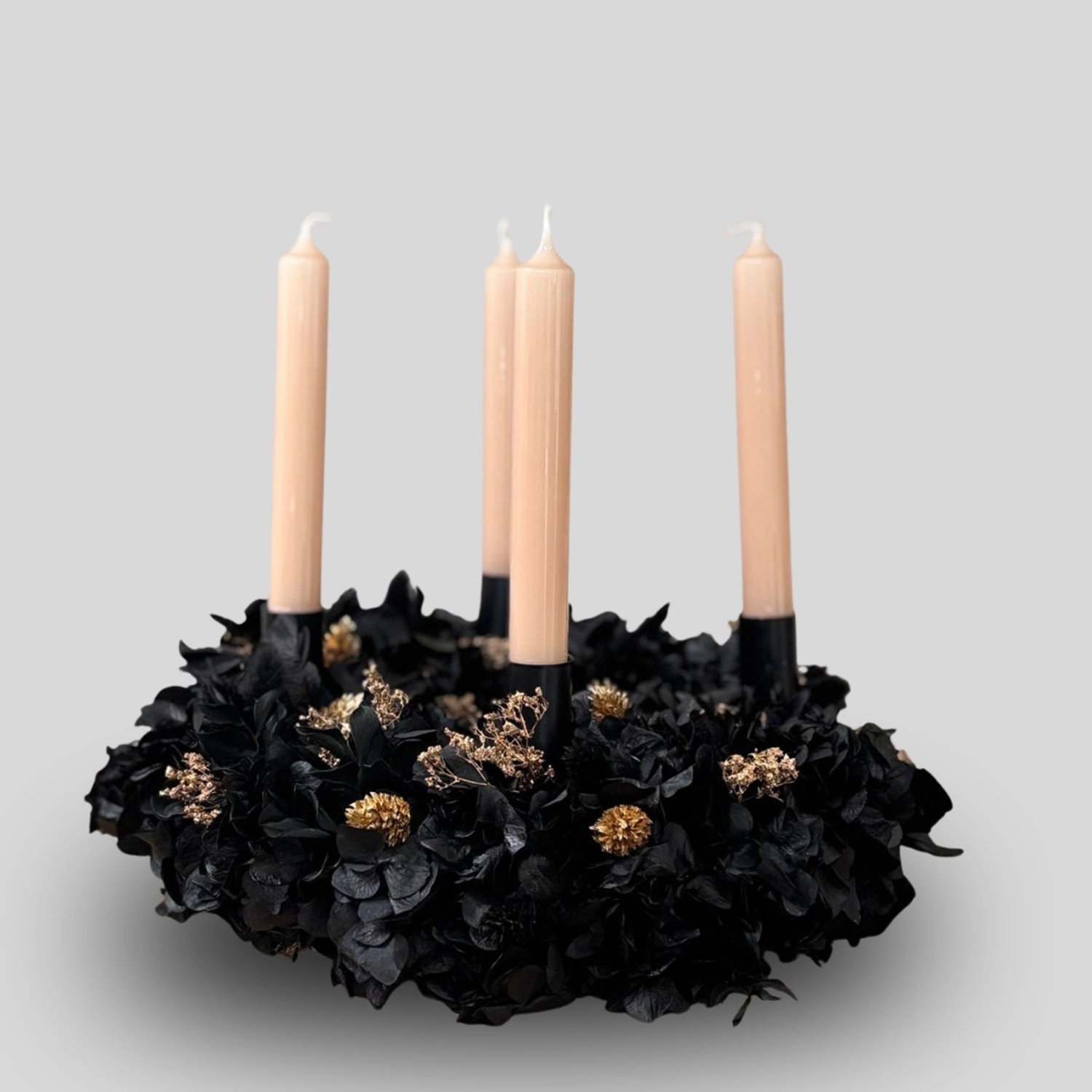 Lykke&You Adventskranz Winter Noir in Schwarz Gold günstig online kaufen