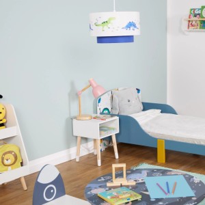 Relaxdays Nachttisch für Kinder MDF Holz Weiß Natur 40 cm x 30 cm x 30 cm