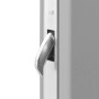 Detailaufnahme: Graue Sicherheits-Haustür ThermoSpace Prime Palermo RC2 mit silbernem Türgriff.