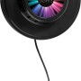 Easymaxx LED-Lichtrad Galaxy Wandlampe mit Farbwechsel und USB-Kabel.