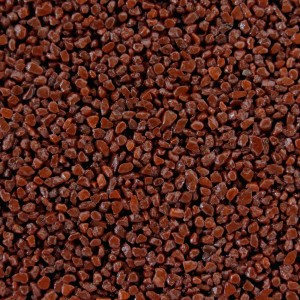 Terralith Buntsteinputz Mosaikputz 2mm, Farbe Rot. Effektputz mit kleinen Natursteinen.