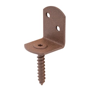 Duravis Flechtzaunhalter L-Form, rostbraun, zur Befestigung von Zaunelementen.