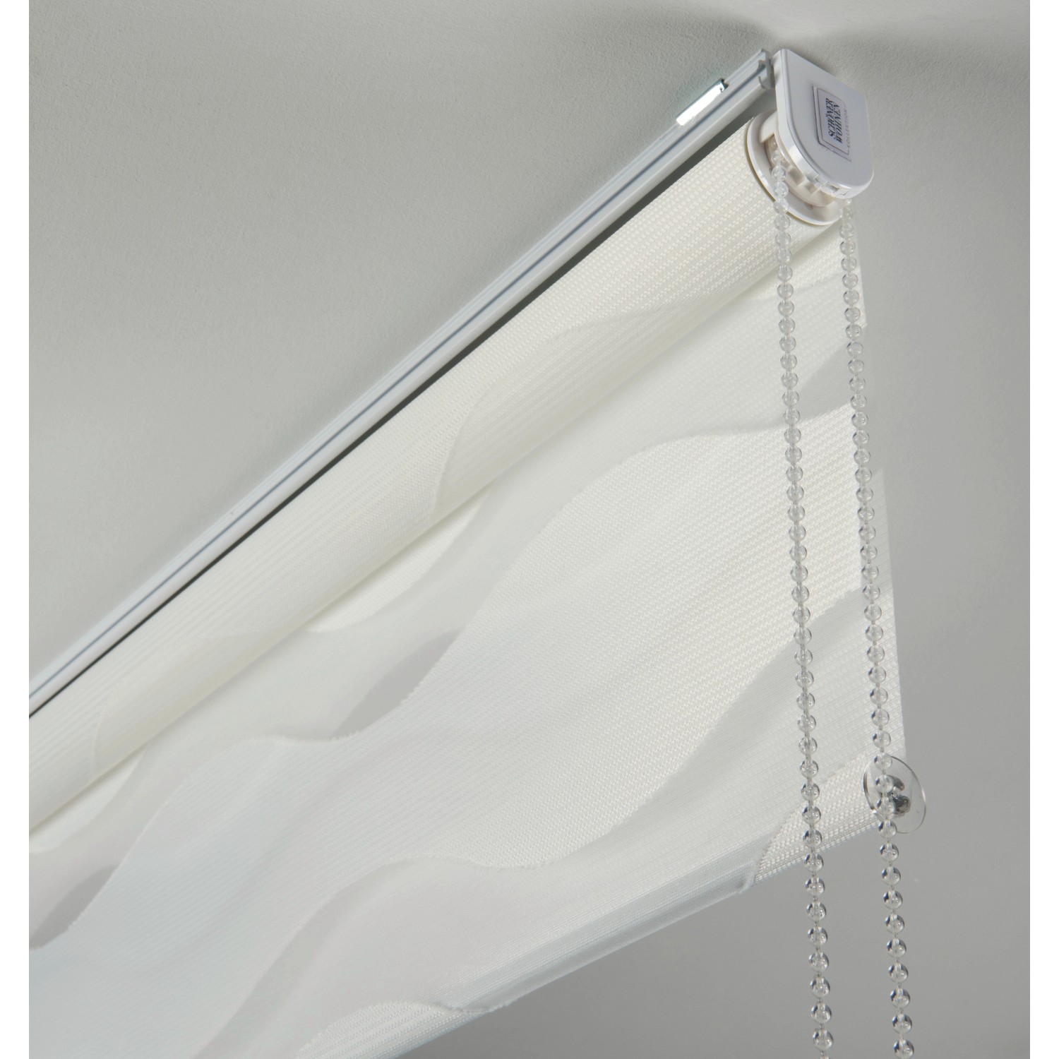 Schöner Wohnen Doppelrollo Tilda Welle, 45x150 cm, weiß. Rollo mit transparenten und blickdichten Stoffbahnen.