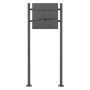 ML-Design Standbriefkasten Anthrazit mit Zeitungsfach und Ständer, 120 cm hoch.