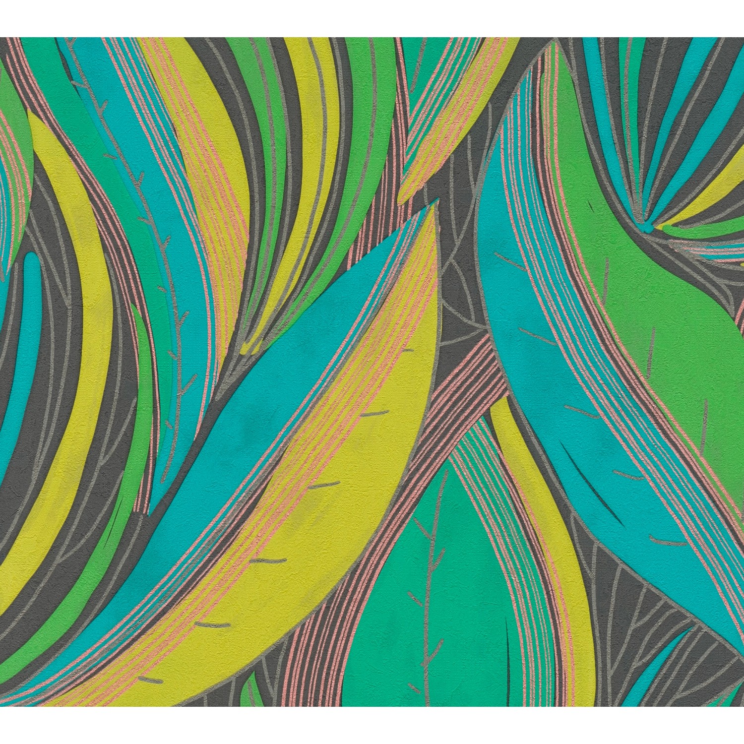 A.S. Creation Vliestapete Blätter Floral Modern 10,05 m x 0,53 m Grün-Gelb günstig online kaufen