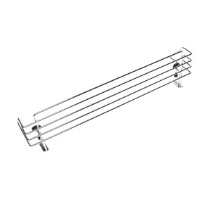 Chrompolierte Kesseböhmer Herd Kindersicherung aus Metall, aufklemmbar für 60 cm Kochfeld.