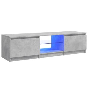 VidaXL TV-Schrank mit LED, Betongrau, 140 cm breit. Wohnwand-Element mit RGB-Beleuchtung.