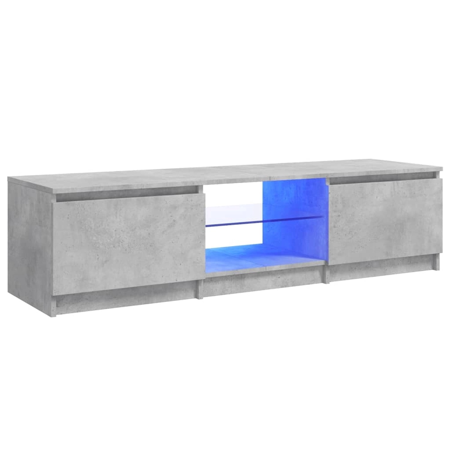 vidaXL TV-Schrank TV-Schrank mit LED Leuchten Betongrau 140x40x35,5 cm Lowb günstig online kaufen