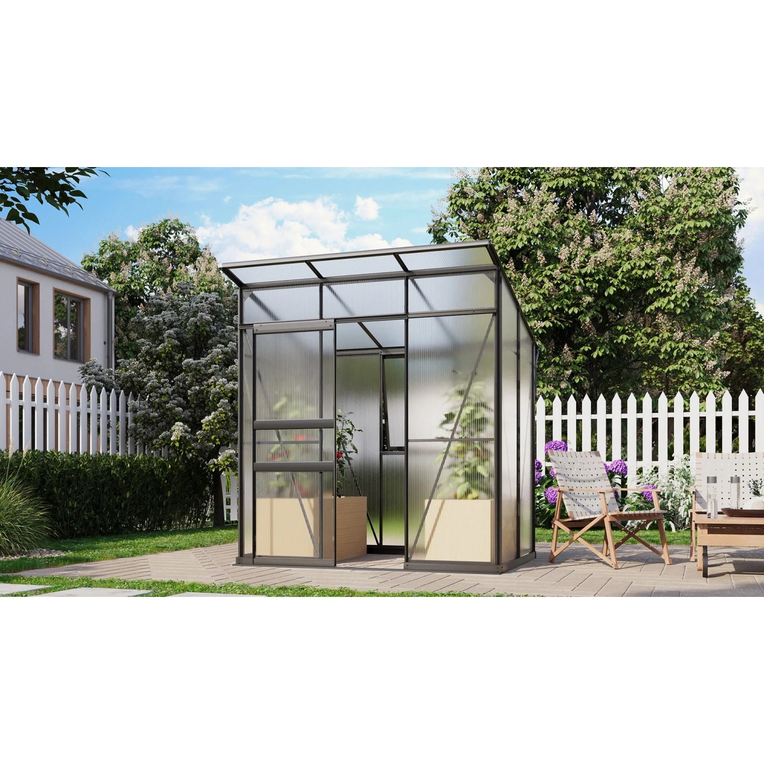 Vitavia Gewächshaus Palma 3250 HKP Schwarz 3,2 m² inkl. Fundamentrahmen