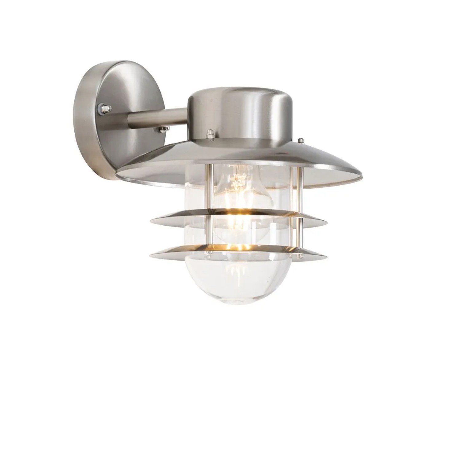 QAZQA Industrielle Wandleuchte Stahl IP44 Shell