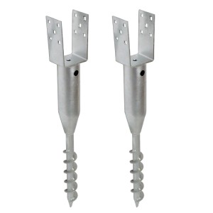2er Set TRUTZHOLM U Profil Bodenhülsen, feuerverzinkt, 67,5cm lang, zum Einschrauben für Zaunbau.
