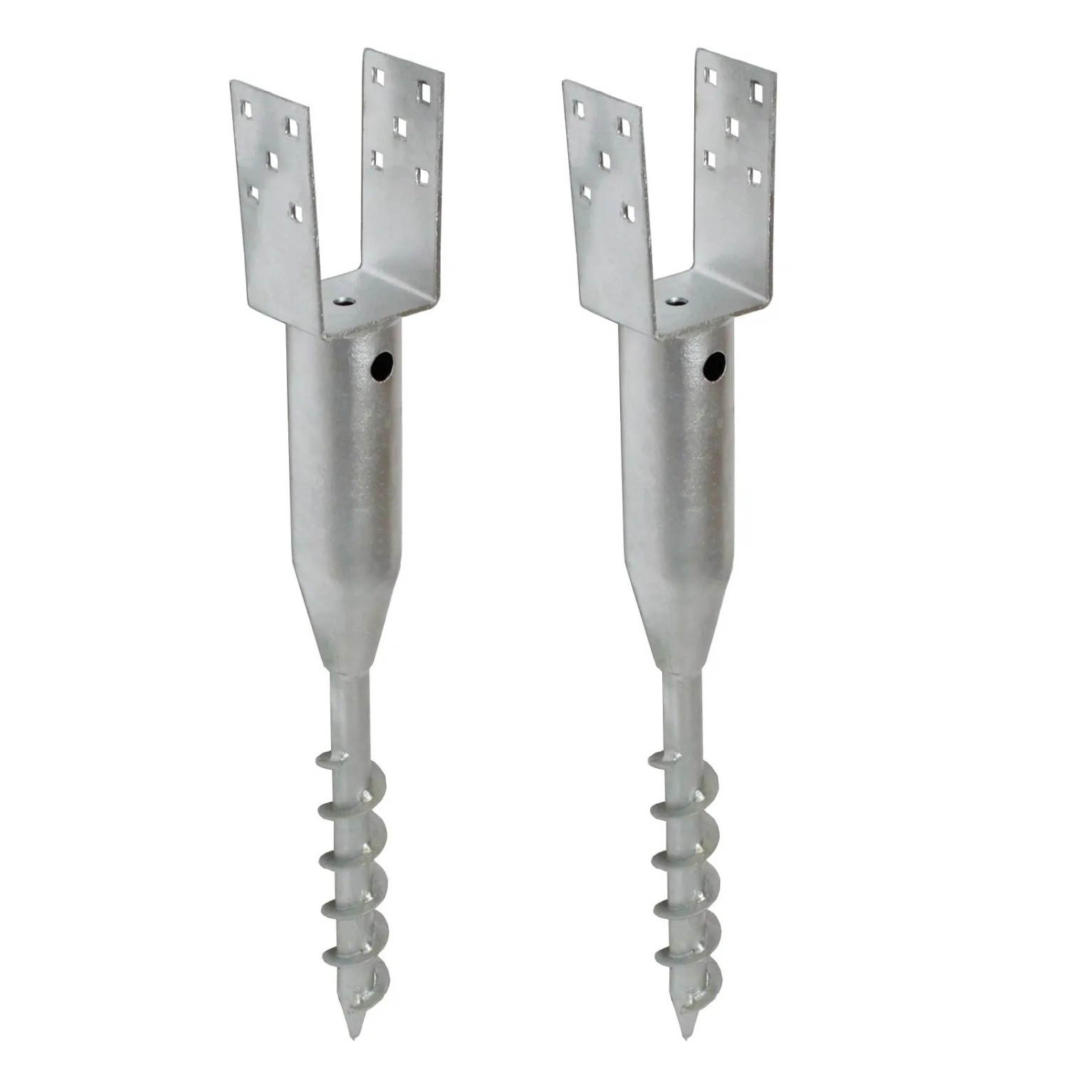 TRUTZHOLM 2x U Profil Bodenhülse Zum Einschrauben 67,5 cm Länge Feuerverzinkt 7x7cm