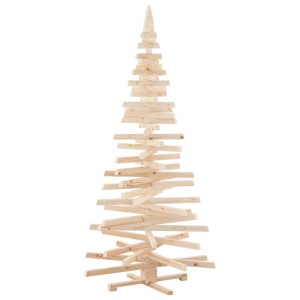 Natürlicher, unbehandelter 210 cm Holz-Weihnachtsbaum mit Ständer für DIY-Deko.