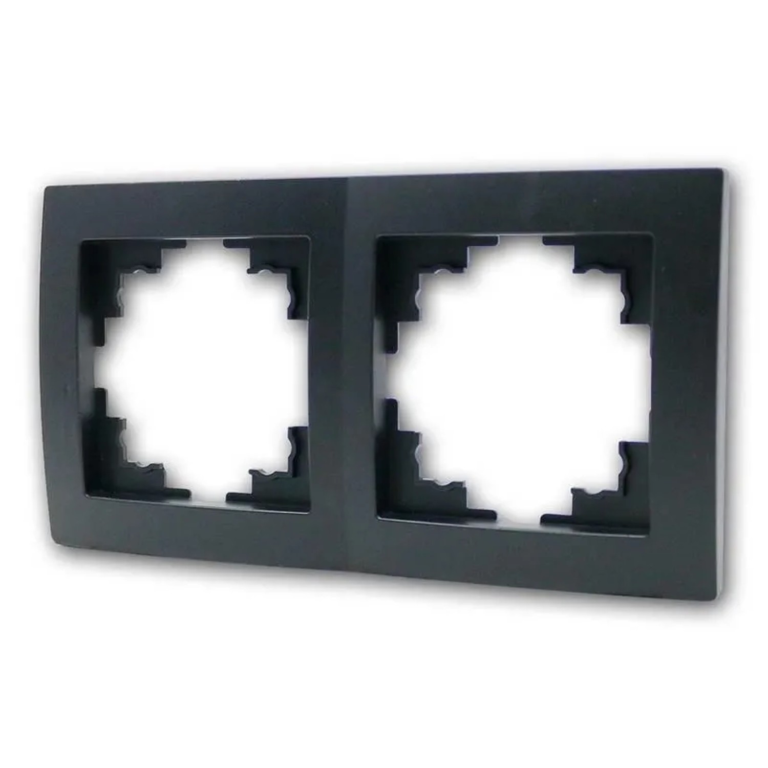 McPower FLAIR Rahmen 2-Fach Schwarz Matt ZweiFachrahmen