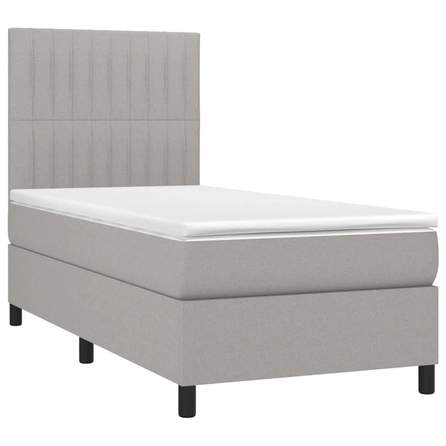 vidaXL Boxspringbett mit Matratze & LED Hellgrau 80x200 cm Stoff 3134989 günstig online kaufen