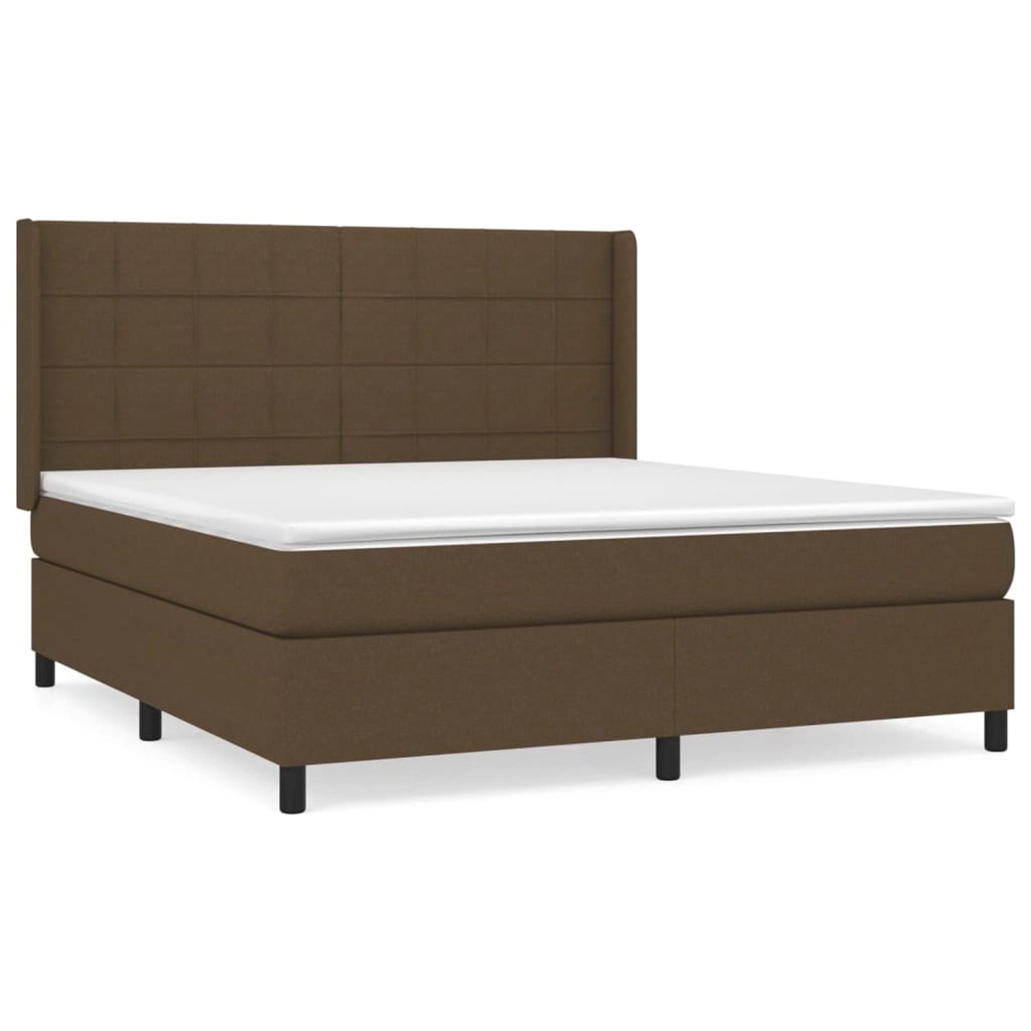 vidaXL Boxspringbett mit Matratze Dunkelbraun 160x200 cm Stoff 3131444 günstig online kaufen