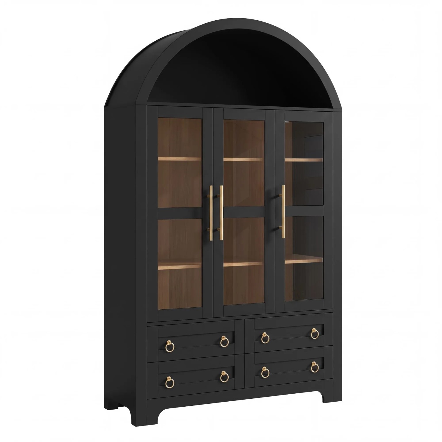 Merax Sideboard mit 3 Türen 4 Schubladen Offenem Fach Wohnzimmerschrank