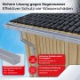 Inefa Dachrinnen Set, weiße Kastenrinne aus PVC am Gartenhaus. Dachentwässerung.