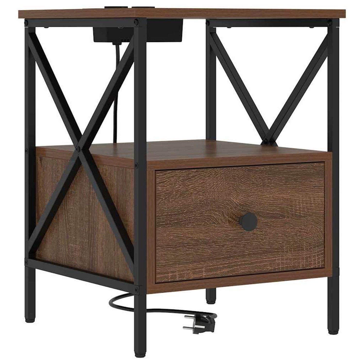 vidaXL Nachttisch Braun Eichen-Optik 41,5 x 40,5 x 55 cm Holzwerkstoff 8595 günstig online kaufen