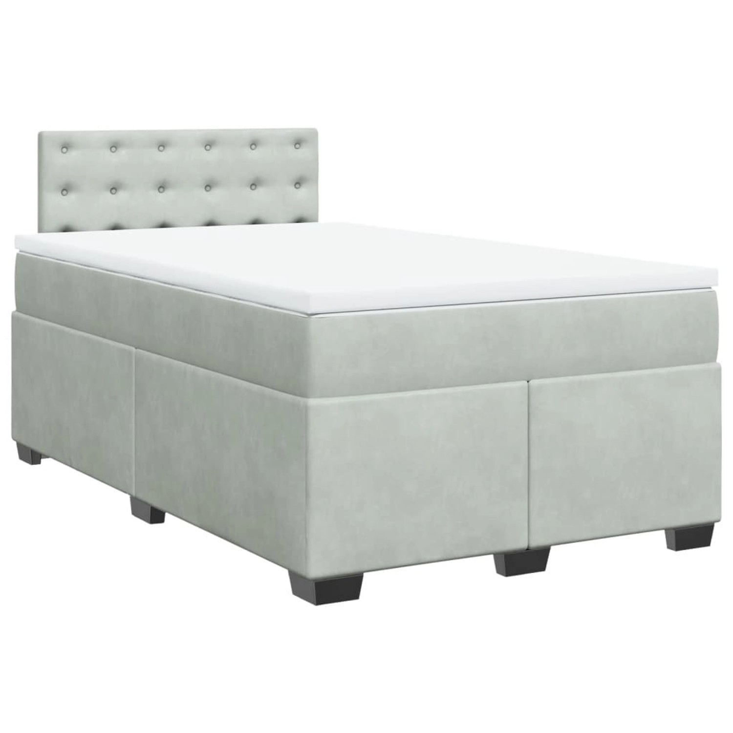 vidaXL Boxspringbett mit Matratze Hellgrau 120x190 cm Samt2106956 günstig online kaufen