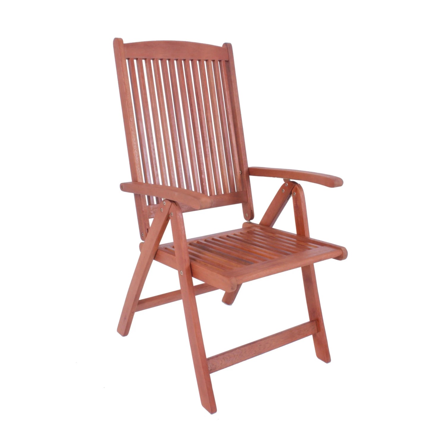 DELUKE Gartenstuhl LILLE 5-fach Verstellbar Eukalyptus Natur Hochlehner Wetterfest Terrassenstuhl Outdoor Essstühle