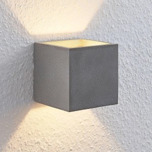 Lindby Beton Wandleuchte Wandlampe Innen Nellie 9624673 Modern in Alu aus Beton 1-flammig G9 Wohnzimmerleuchte