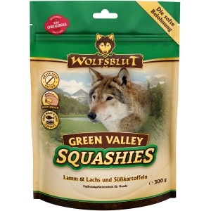 Wolfsblut Hundesnack Squashies Green Valley, 300g. Getreidefreie Hunde-Belohnungssnacks mit Lamm & Lachs.