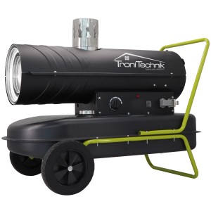 TroniTechnik Diesel Heizkanone 20kW mit Rädern und Tragegriff. Heizgebläse für Baustelle & Werkstatt.