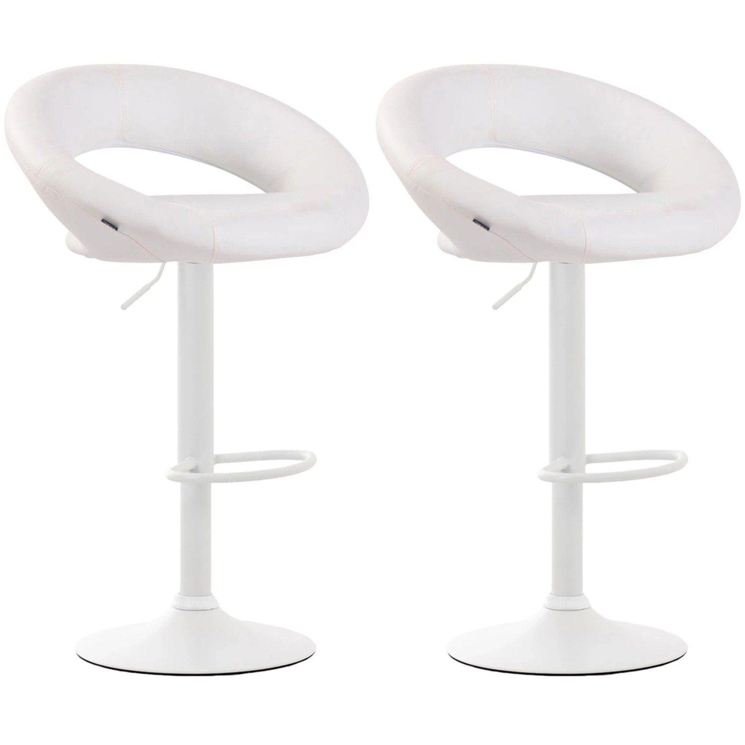 CLP 2er Set Barhocker Olinda Kunstleder Weiß/Weiß